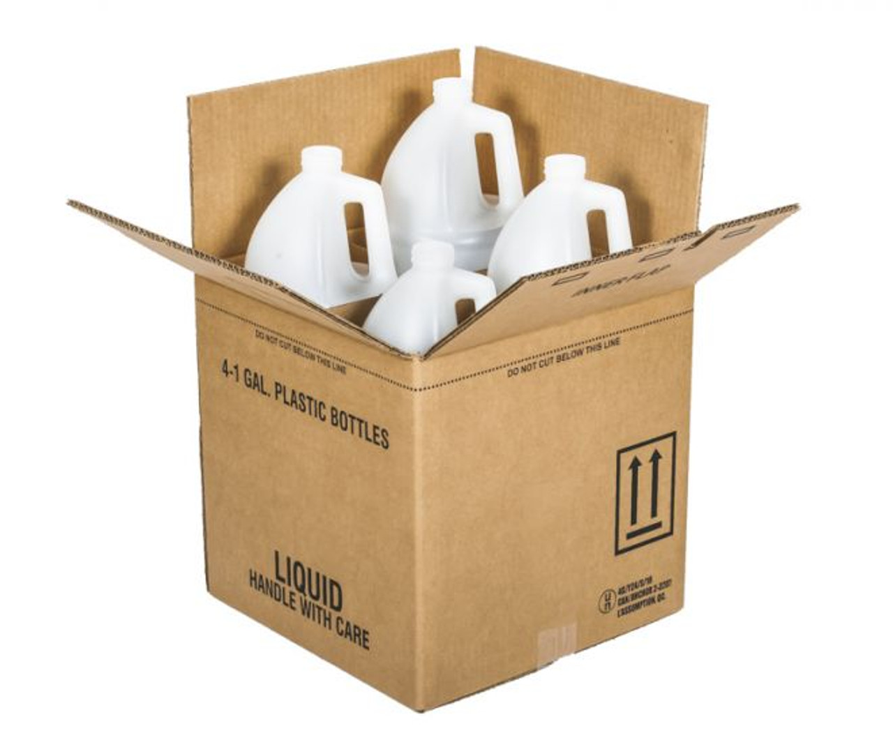 1 GALLON NATURAL HDPE ROUND BOTTLES WITH SHIPPING BOX