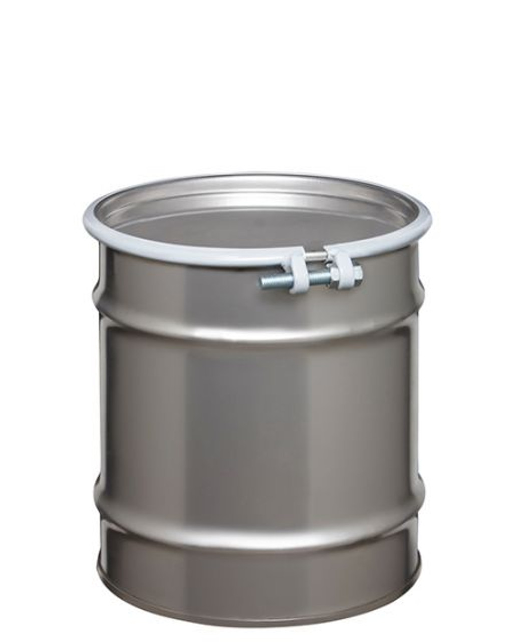 20 GALLON OPEN HEAD STAINLESS STEEL DRUM, UN RATED, BOLT RING
