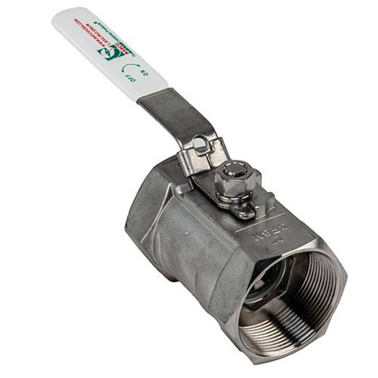 STAINLESS STEEL REVERSE HANDLE IBC BALL VALVE, UNIVERSAL FIT