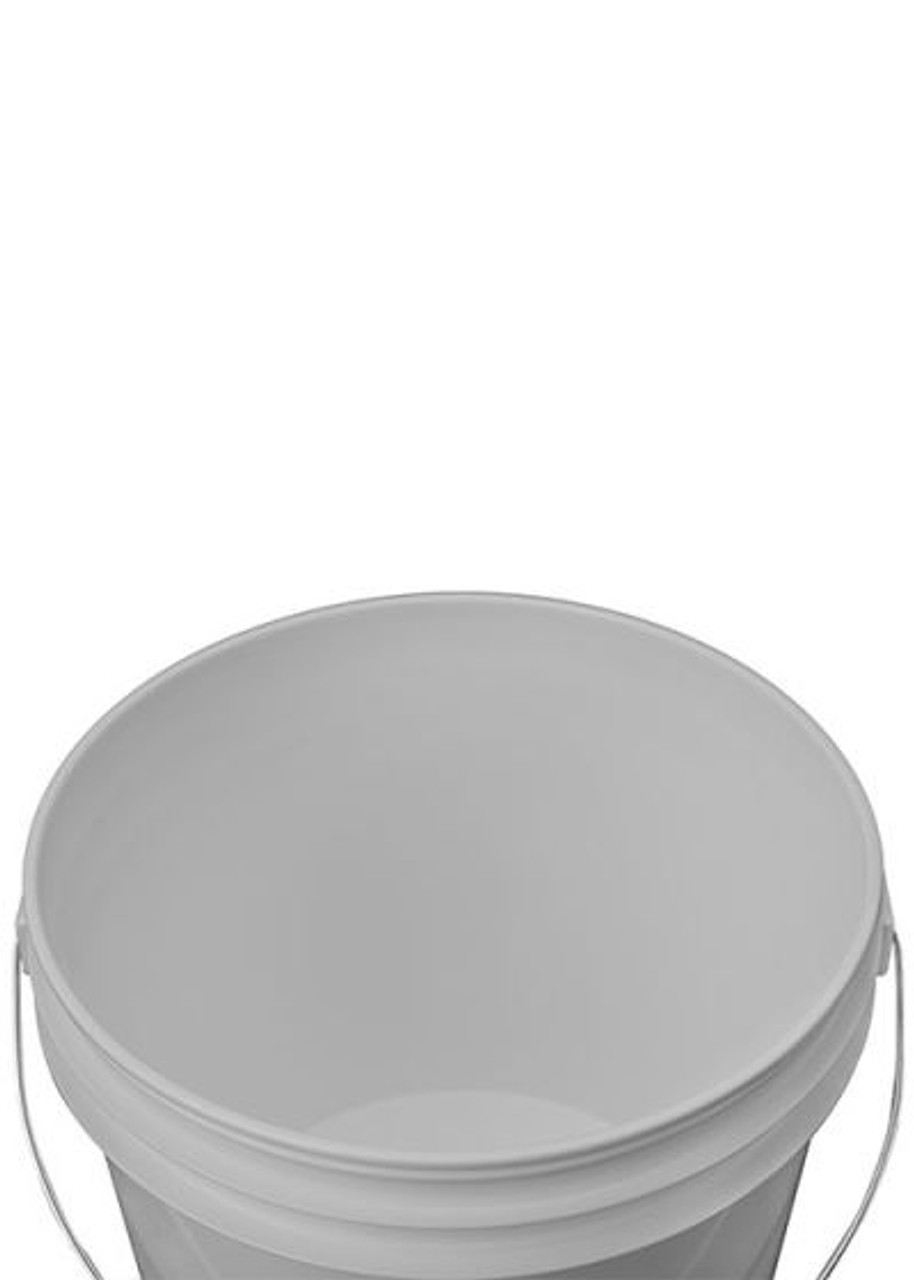 1 Gallon Plastic Bucket, Open Head, Tear Tab Lid - White