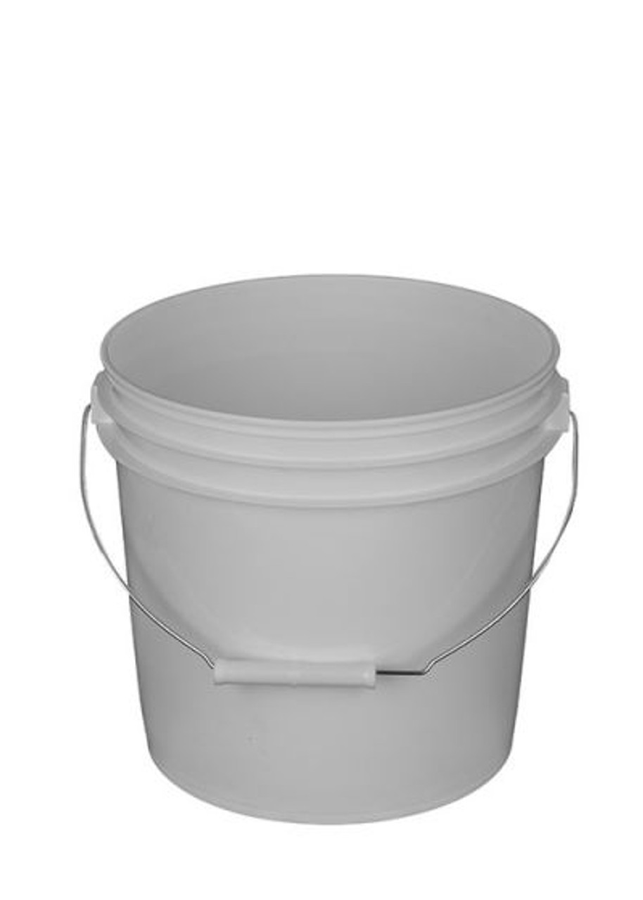 1 Gallon Plastic Bucket, Open Head, Tear Tab Lid - White