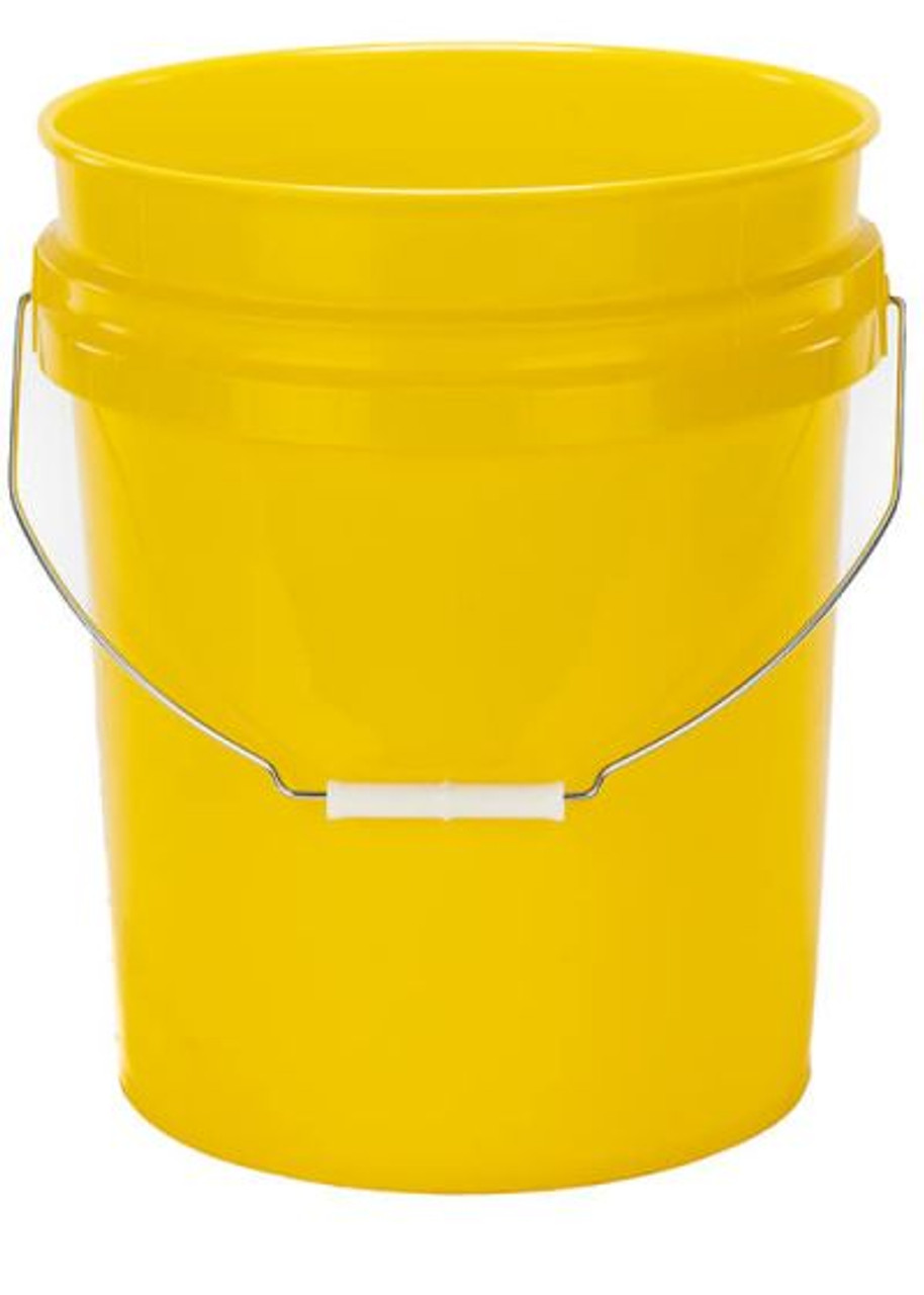 5 Gallon Plastic Pail, Open Head - Yellow