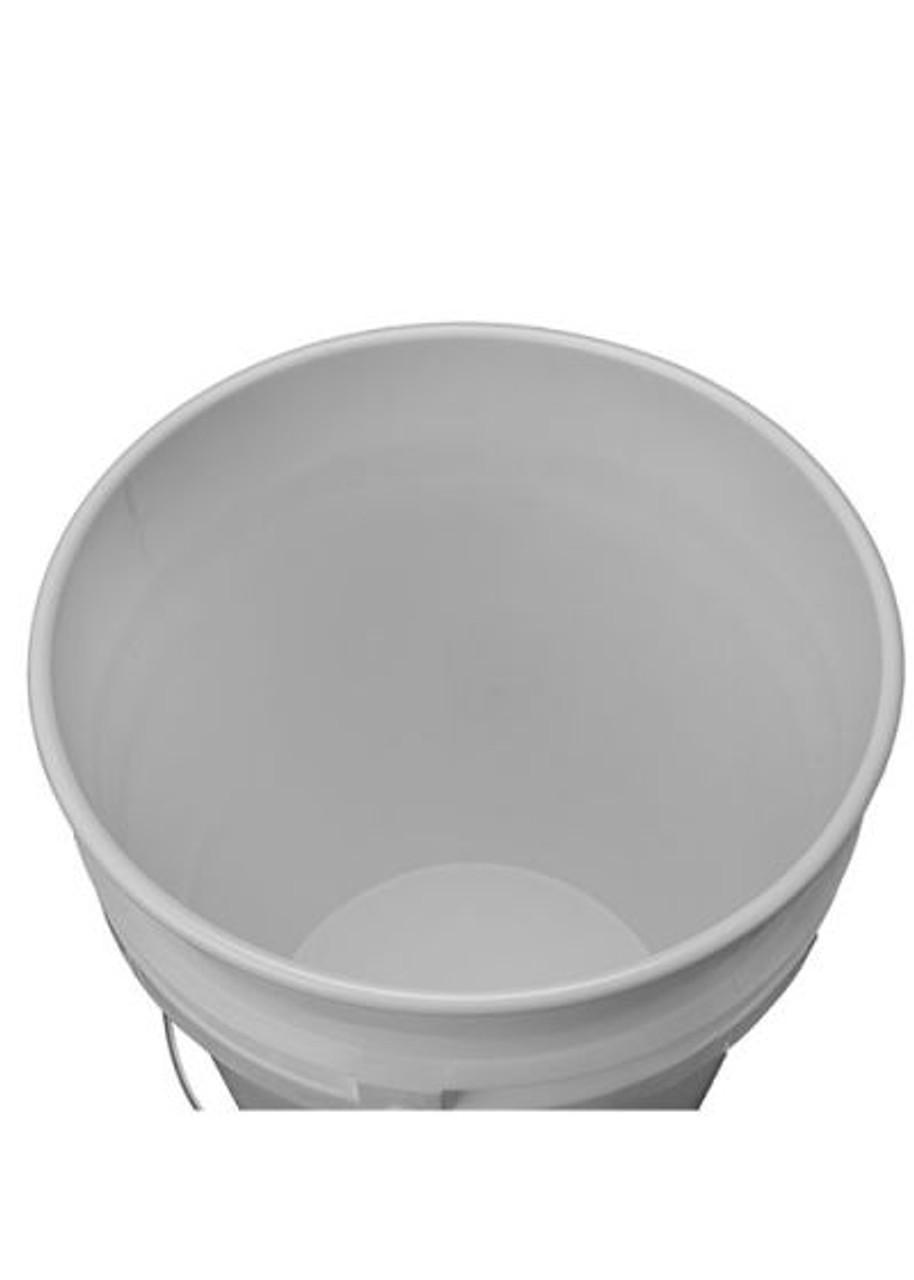 6 Gallon Plastic Pail, Open Head - White