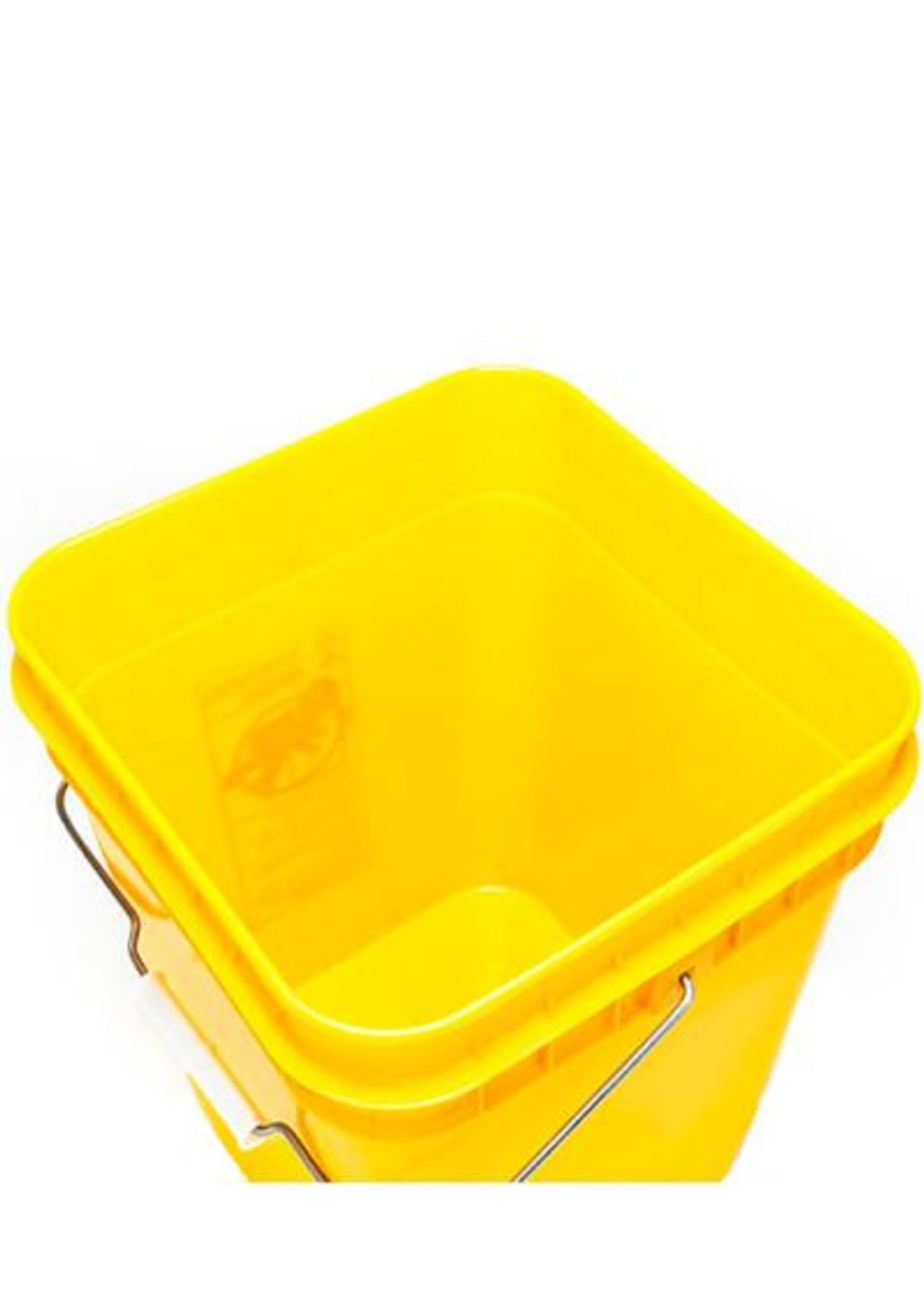 4 Gallon Square Plastic Pail, Open Head, 75 Mil - Black