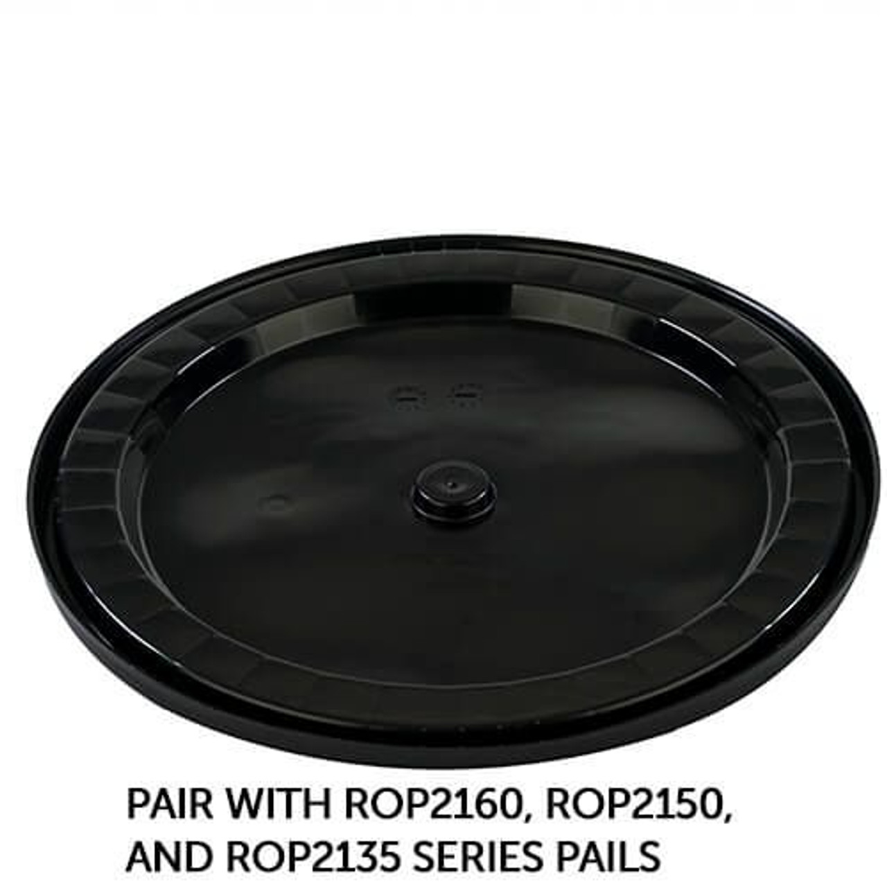 RightPail 5 Gallon Snap On Plastic Pail Lid – Black