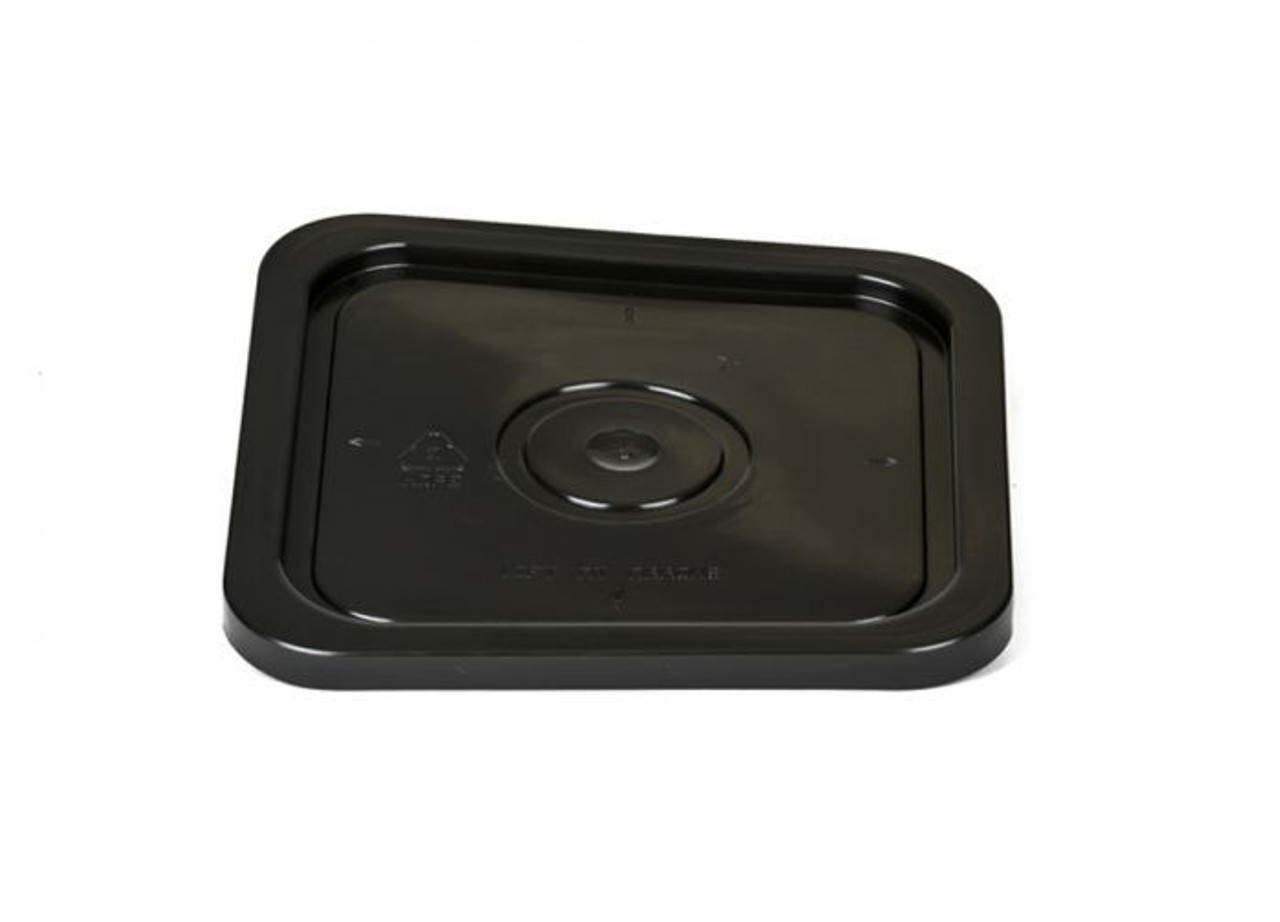 4 Gallon Square Plastic Pail Snap On Lid - Black