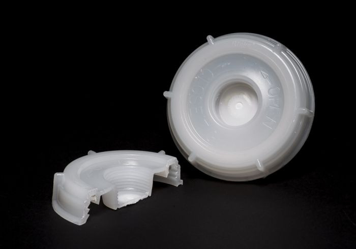 White Industrial Vented Plastic Screw Cap - 70mm
