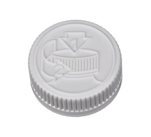 38 mm Polypropylene Screw Cap, Pressure Sensitive - White