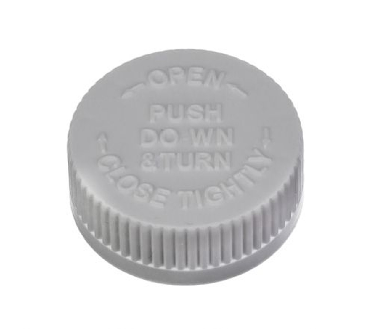 38 mm Polypropylene Lined Screw Cap, Child Resistant – White