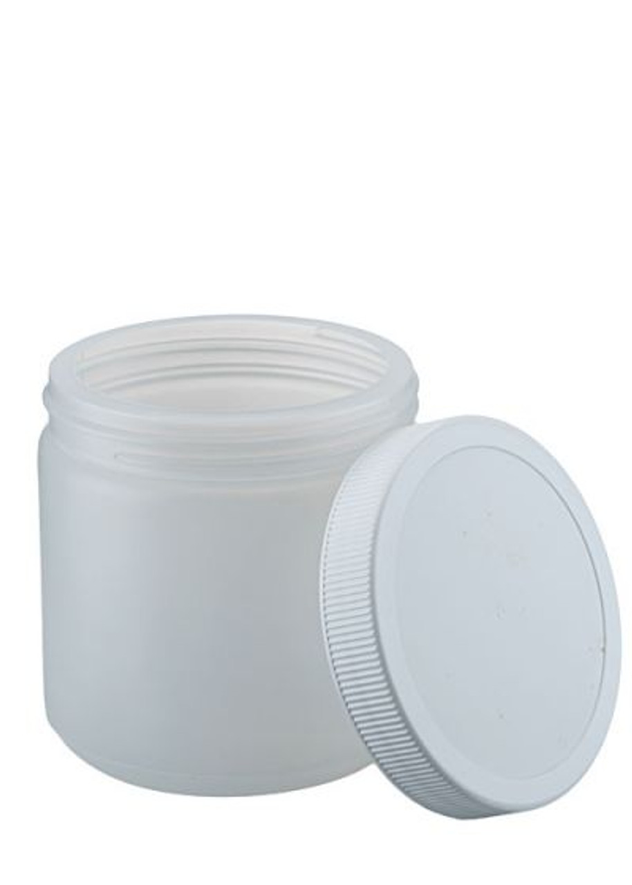 16 oz Natural HDPE Wide Mouth Jar with Lid