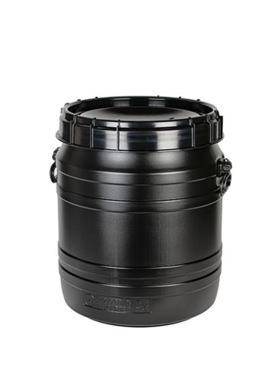 55 Liter/14.5 Gallon Plastic CurTec UV Safe Drum – Black, UN Rated