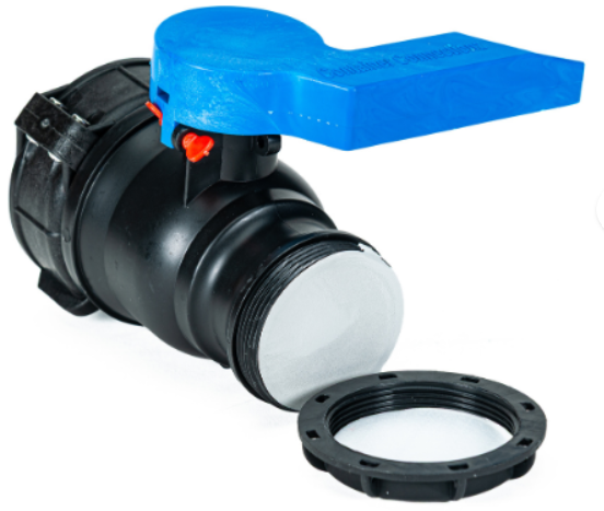 2 Inch QD Drilled Ball Valve, 75 mm PP Collar, PE Gasket