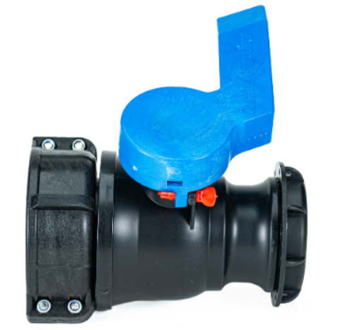 2 Inch QD Drilled Ball Valve, 75 mm PP Collar, PE Gasket
