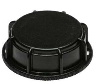 2 Inch Black HDPE Buttress Dust Cap for IBC Valves, PE Gasket