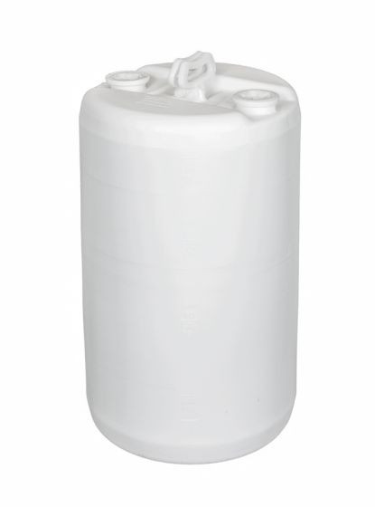 20 GALLON PLASTIC DRUM, CLOSED HEAD, UN RATED, 2 HANDLES - WHITE