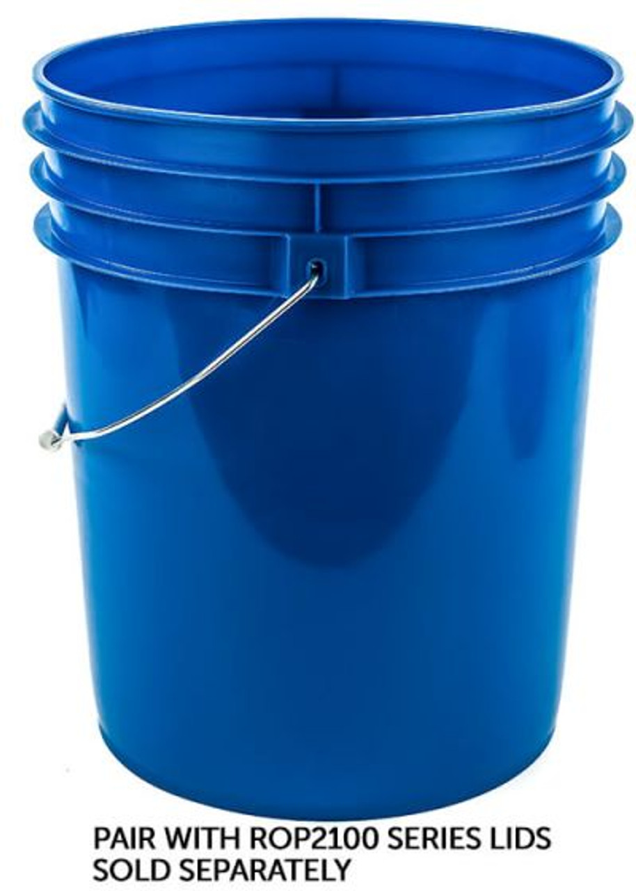 RIGHTPAIL 5 GALLON PLASTIC PAIL, OPEN HEAD, METAL HANDLE – BLUE