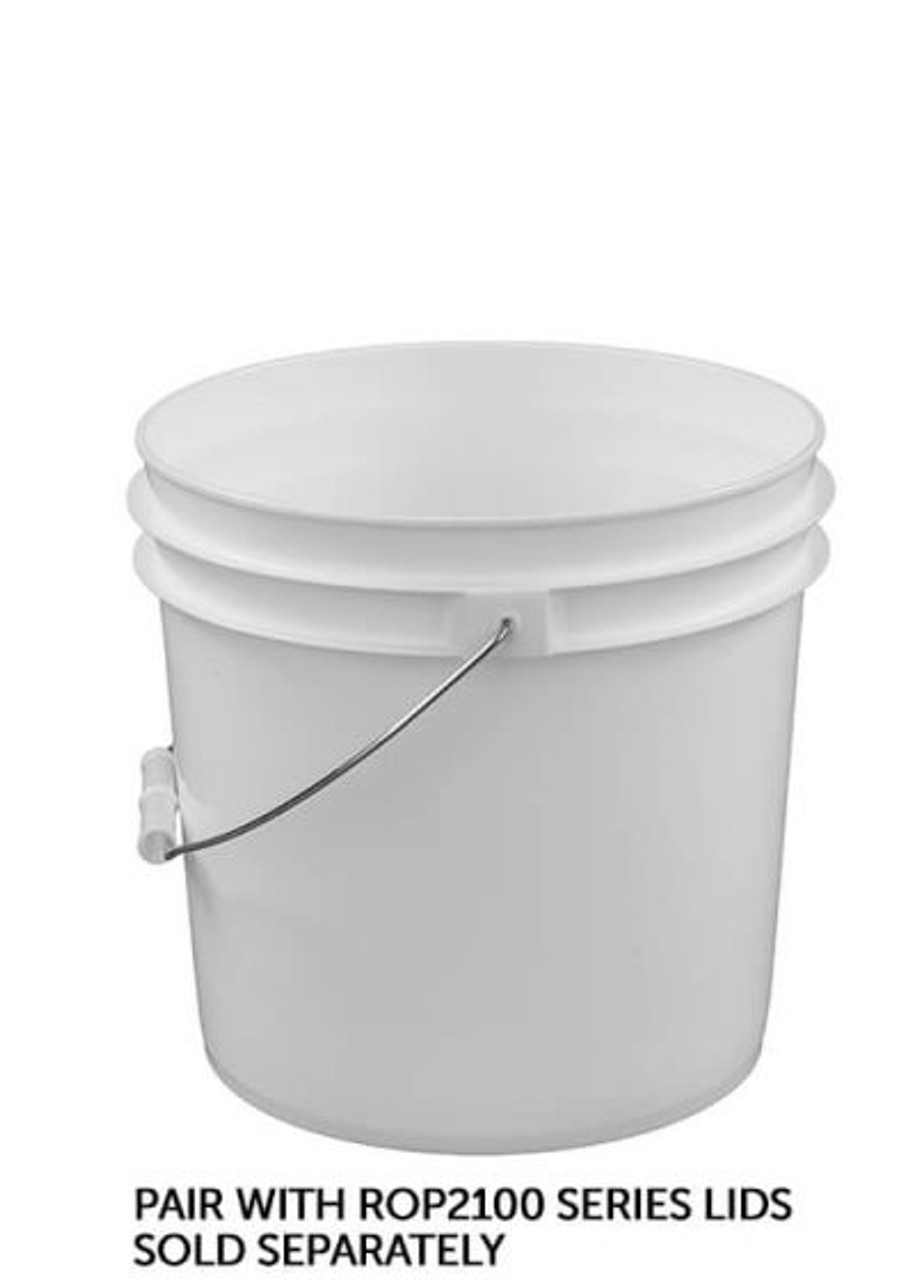 RIGHTPAIL 2 GALLON OPEN HEAD PLASTIC PAIL – WHITE – 70 MIL