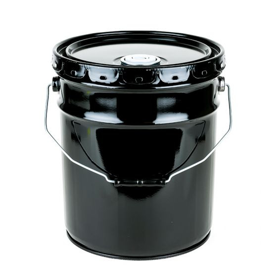 5 GALLON STEEL PAIL, OPEN HEAD, LUG, FLEXSPOUT® OPENING, 28 GAUGE - BLACK