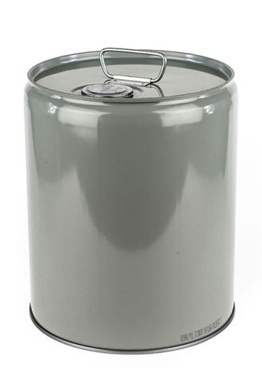 5 GALLON STEEL PAIL, CLOSED HEAD, LINED, FLEXSPOUT® OPENING - GRAY