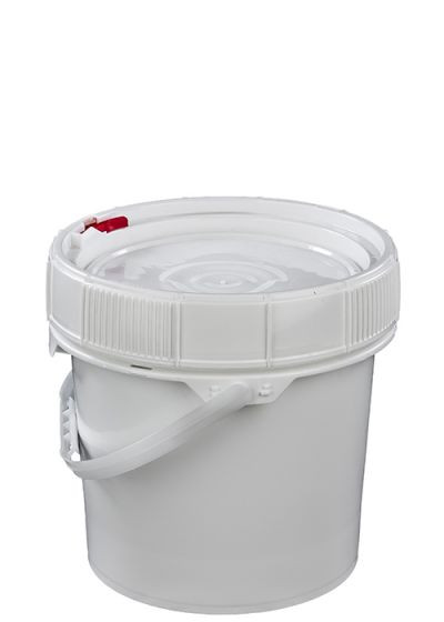 LIFE LATCH ® 3.5 GALLON PLASTIC PAIL WITH WHITE SCREW TOP LID WHITE