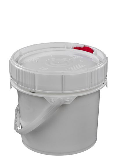 LIFE LATCH® NEW GENERATION 2.5 GALLON PLASTIC PAIL WITH WHITE SCREW TOP