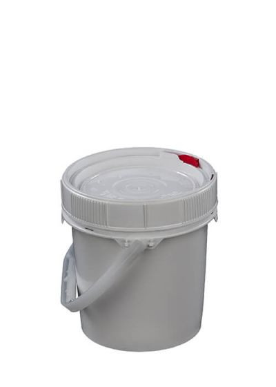 LIFE LATCH ® 0.6 GALLON PLASTIC PAIL, WHITE SCREW TOP LID WHITE