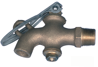 SOLID BRASS DRUM FAUCET 3/4 INCH NPT INLET PLAIN NO THREAD OUTLET