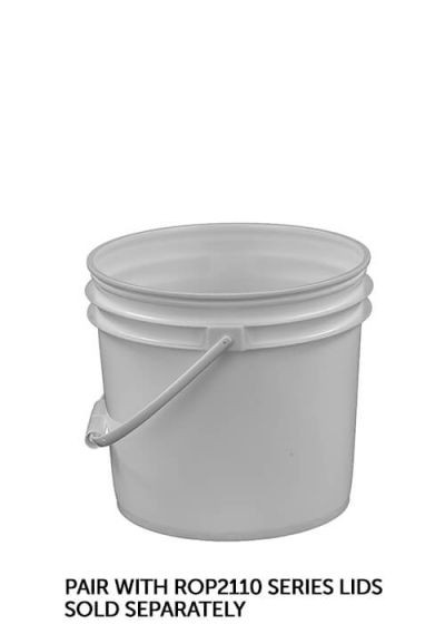 RIGHTPAIL 1 GALLON OPEN HEAD PLASTIC PAIL PLASTIC HANDLE WHITE