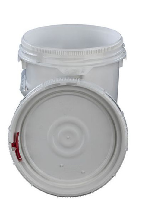 4 Gallon Square Plastic Bucket, Open Head, 75 Mil - White