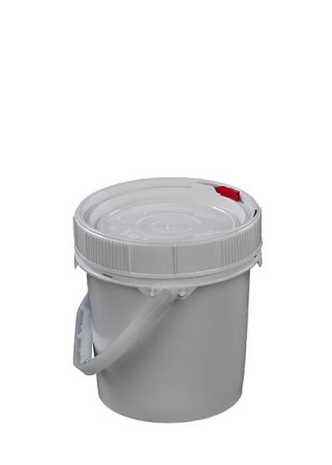 5 Gallon White HDPE Plastic Un Rated Buckets (Life Latch Screw Top Lid) - White