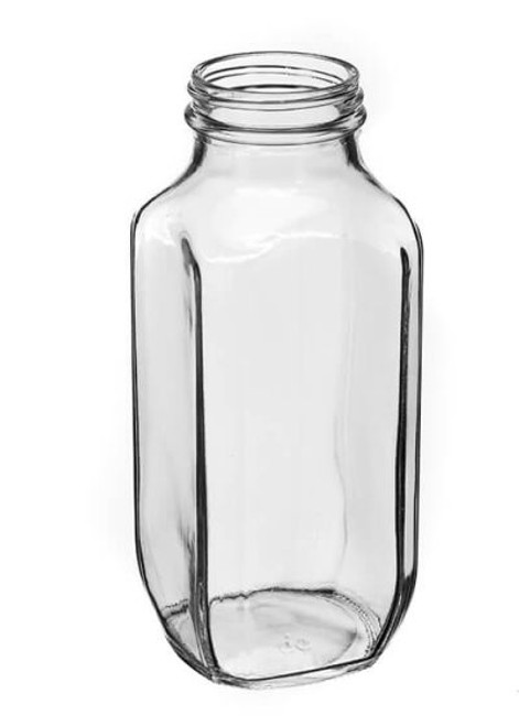 16 OUNCE FRENCH SQUARE GLASS BOTTLE