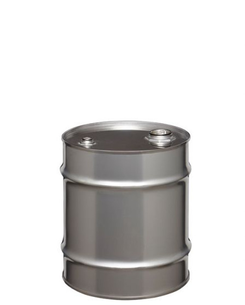 10 GALLON CLOSED HEAD STAINLESS STEEL DRUM, UN RATED, FITTINGS