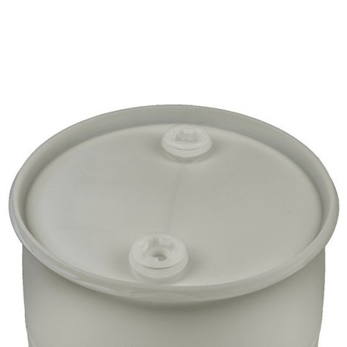 30 Gallon Plastic Drum, Closed Head, UN Rated, Fittings - Natural