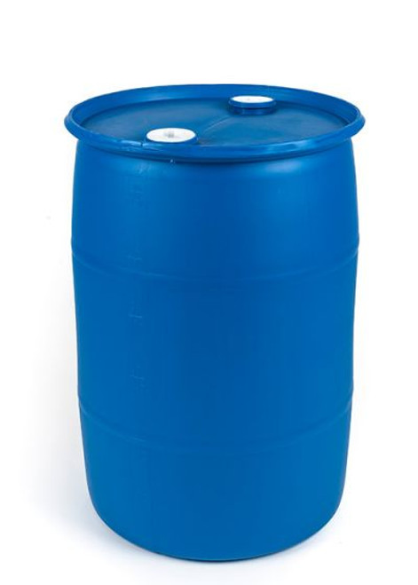 30 Gallon Blue Plastic Drum, Closed Head, UN Rated