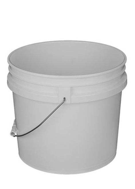 3.5 Gallon Tapered Plastic Pail, Open Head - White