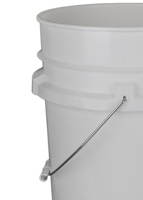 4.25 Gallon White Plastic Square Open Head Pail w/Metal Bail, FDA Approved  - Illing Packaging Store