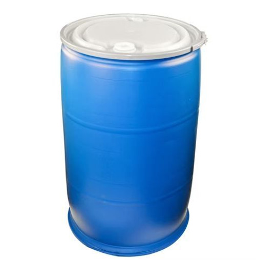 55 Gallon Open Head Poly Drum - Blue, Ring and Bung Covers