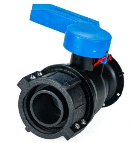 2 Inch QD Drilled Ball Valve, 62 mm PP Collar, PE Gasket