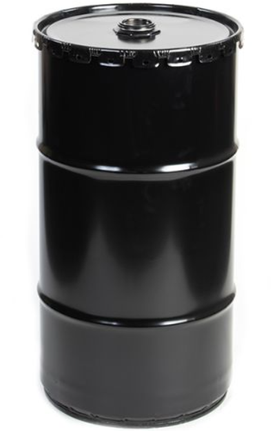 16 Gallon Steel Drum, Lug Cover, Fitting, Non-UN Rated – Blk/Blk/Gry