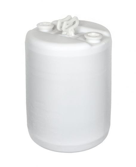 15 GALLON PLASTIC DRUM - CLOSED HEAD, UN RATED, 2 HANDLES - NATURAL