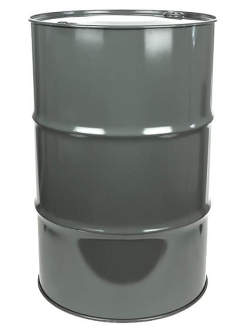 55 GALLON DRUM, STEEL, CLOSED HEAD, UN RATED, RUST INHIBITOR - GRAY