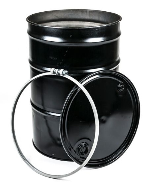 55 GALLON STEEL DRUM, OPEN HEAD, FITTINGS, UNLINED, RECONDITIONED 55 GALLON STEEL DRUM, OPEN HEAD, FITTINGS, UNLINED, RECONDITIONED