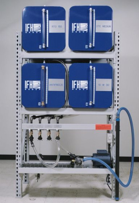 OIL STORAGE AND DISPENSING SYSTEM - FOUR, 65 GALLON CONTAINERS