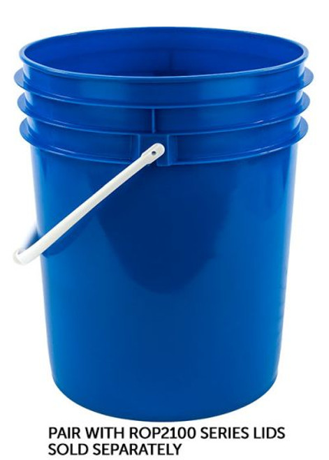 RIGHTPAIL 5 GALLON OPEN HEAD PLASTIC PAIL - PLASTIC HANDLE – BLUE