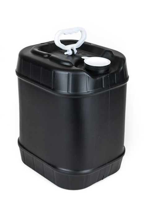 BLACK 5 GALLON RECTANGULAR PLASTIC PAIL, CLOSED HEAD, 70 MM