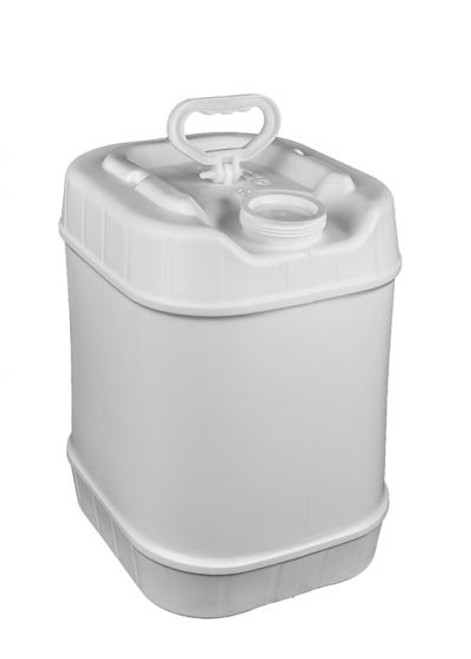 WHITE 5 GALLON RECTANGULAR PLASTIC PAIL, CLOSED HEAD, 70 MM