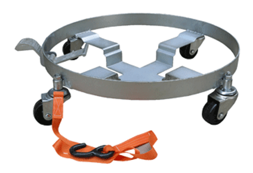 TILTING 55 GALLON DRUM DOLLY - HARD RUBBER CASTERS