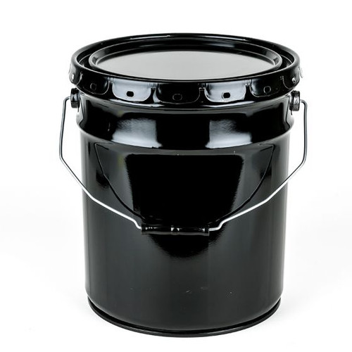 5 GALLON STEEL PAIL, OPEN HEAD, LUG COVER, EPOXY LINED - BLACK 5 GALLON STEEL PAIL, OPEN HEAD, LUG COVER, EPOXY LINED - BLACK