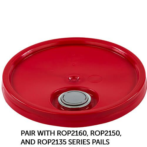 RIGHTPAIL 5 GALLON TEAR TAB PLASTIC PAIL LID, FLEXSPOUT ® OPENING – RED