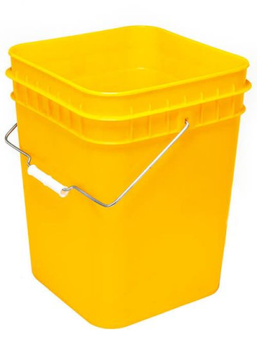 4 Gallon Square Plastic Pail, Open Head, 75 Mil - Black